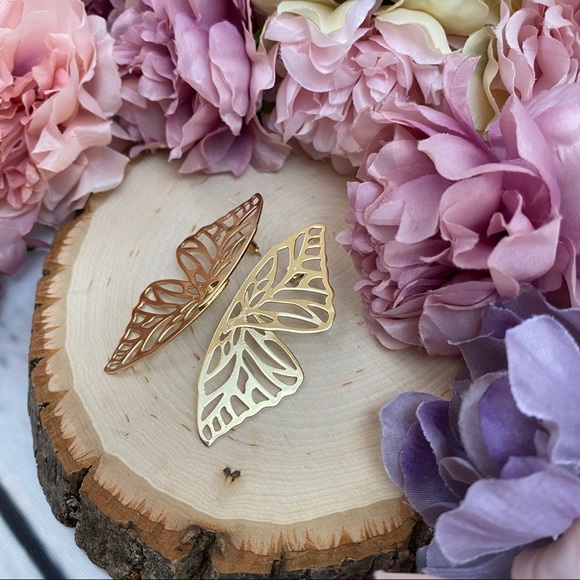 Stunning Boho Oversized Butterfly Wing Earrings - Picture 13 of 16